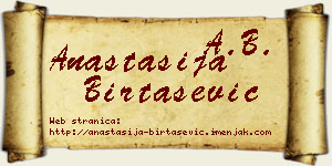 Anastasija Birtašević vizit kartica